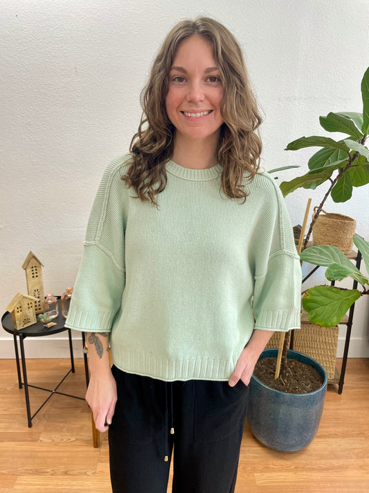 Mint Relaxed Sweater Top - Terra Cottage