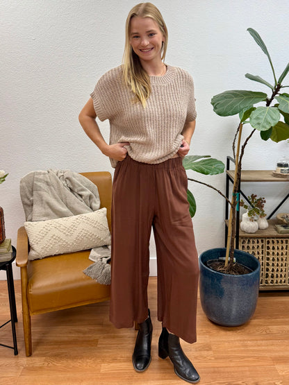 Chestnut High Waist Woven Pants