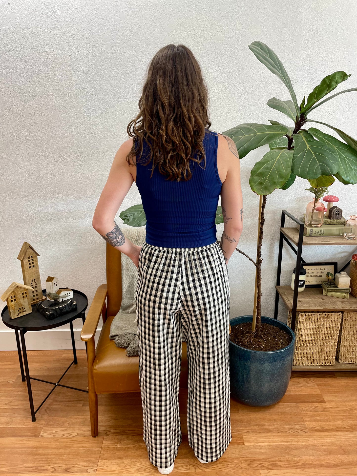 Black Gingham Casual Pants - Terra Cottage