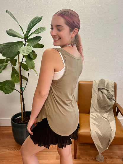 Mocha V-Neck Tank