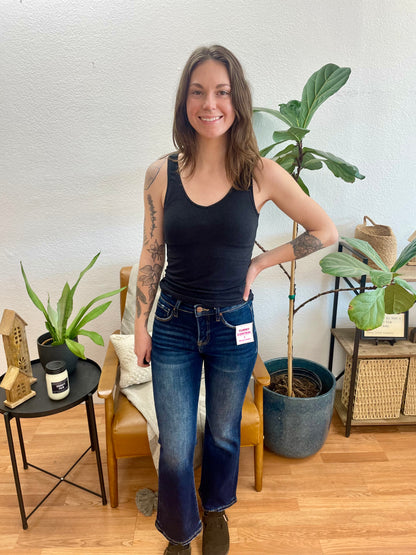 Risen Tummy Control Crop Bootcut Jeans