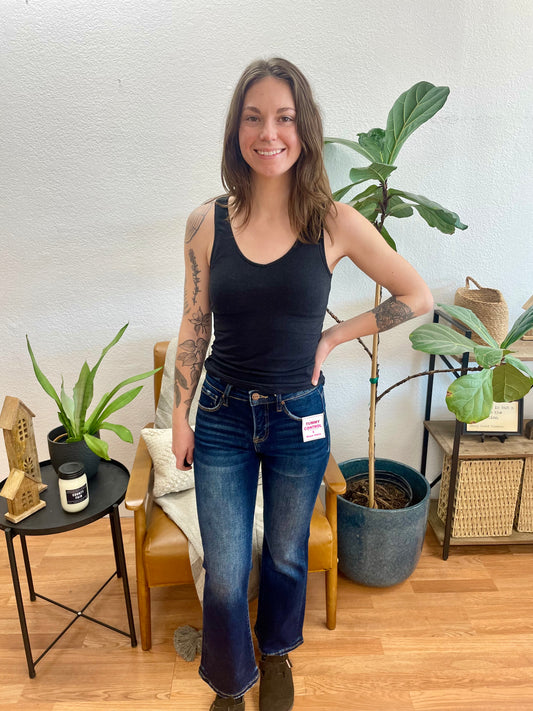 Risen Tummy Control Crop Bootcut Jeans