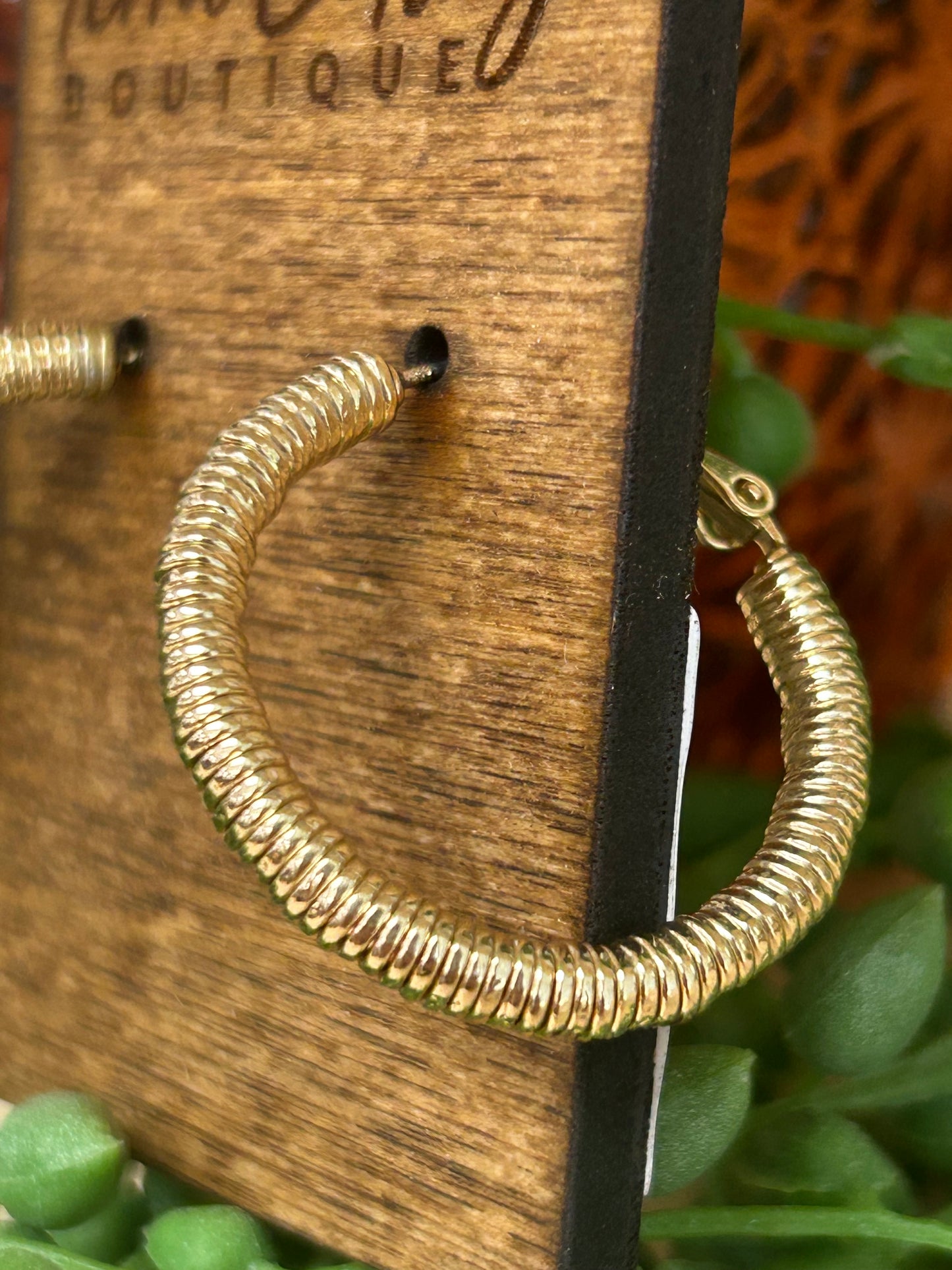 Metallic Coil Spring Hoop Earrings