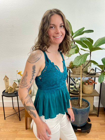 Hunter Green Peplum Cami