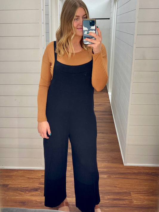 Black Modal Overall Jumpsuit