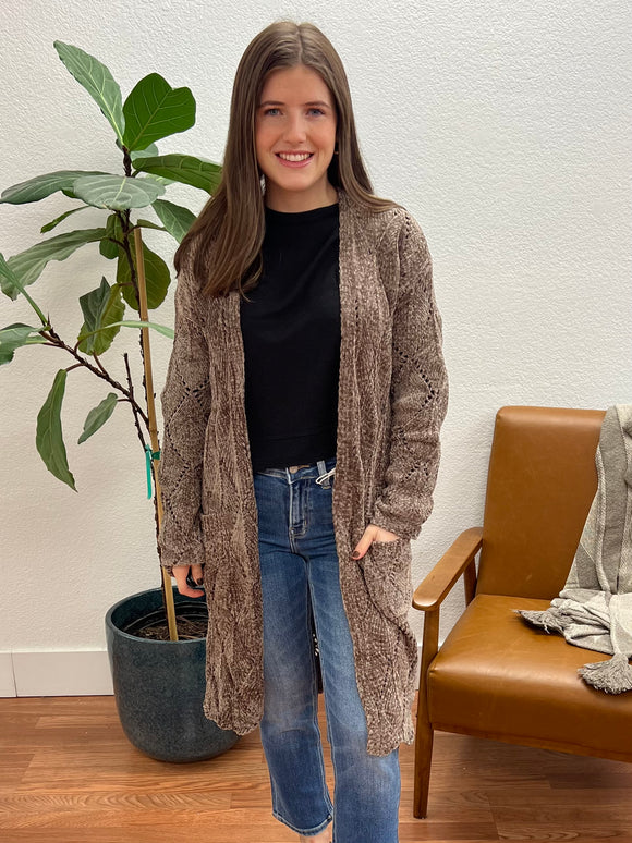 Chenille Longline Cardigan