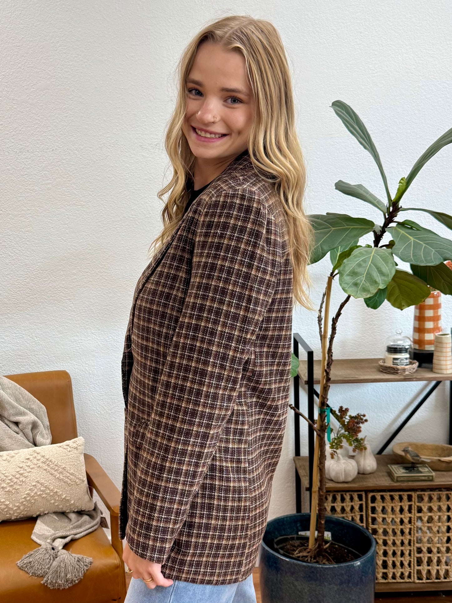 Brown Plaid Coat