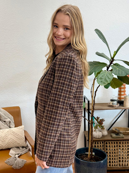 Brown Plaid Coat