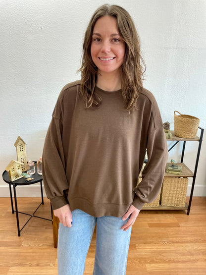 Brown Loose Fit Blouse