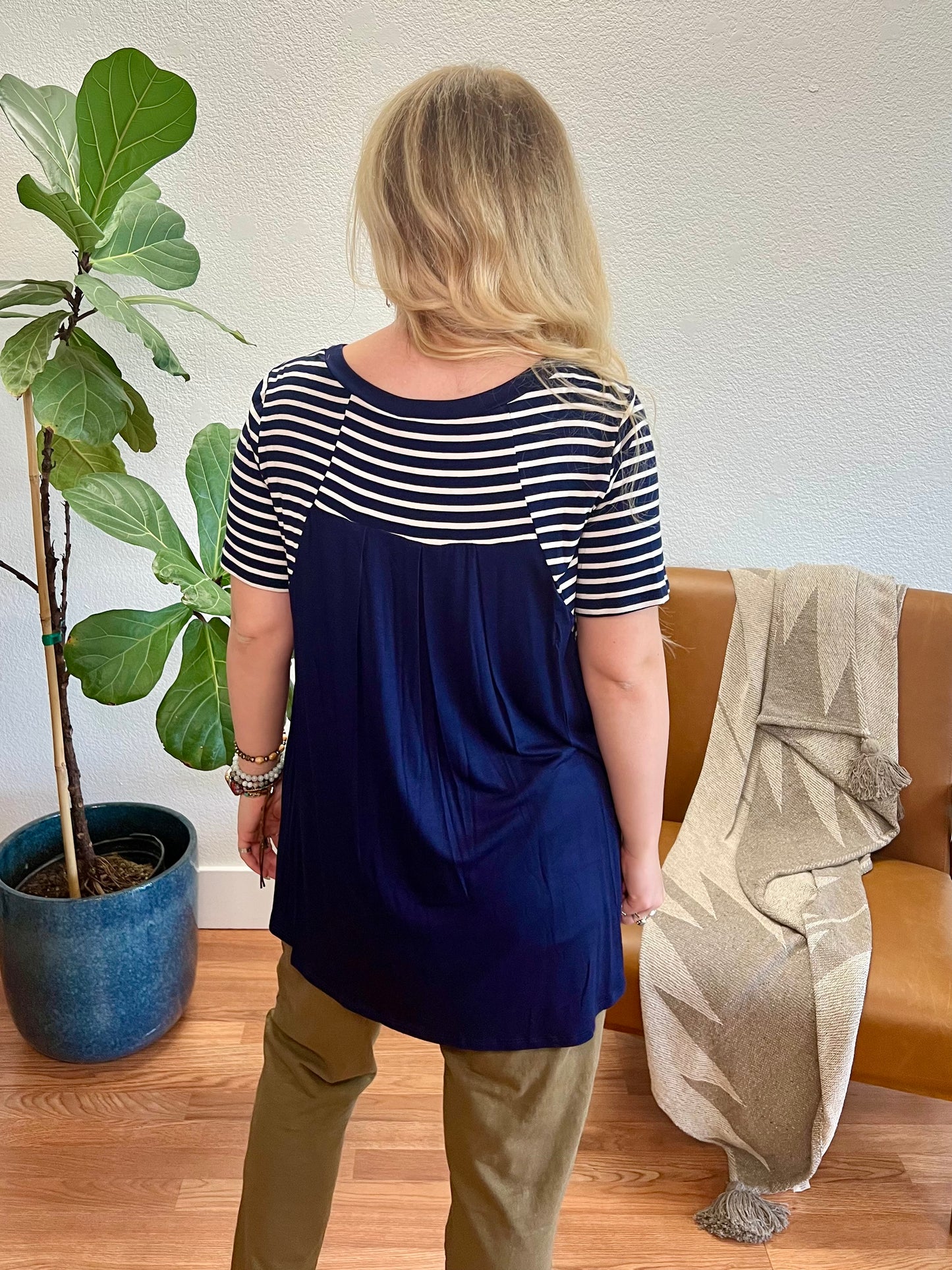 Navy Stripe Pocket Tee