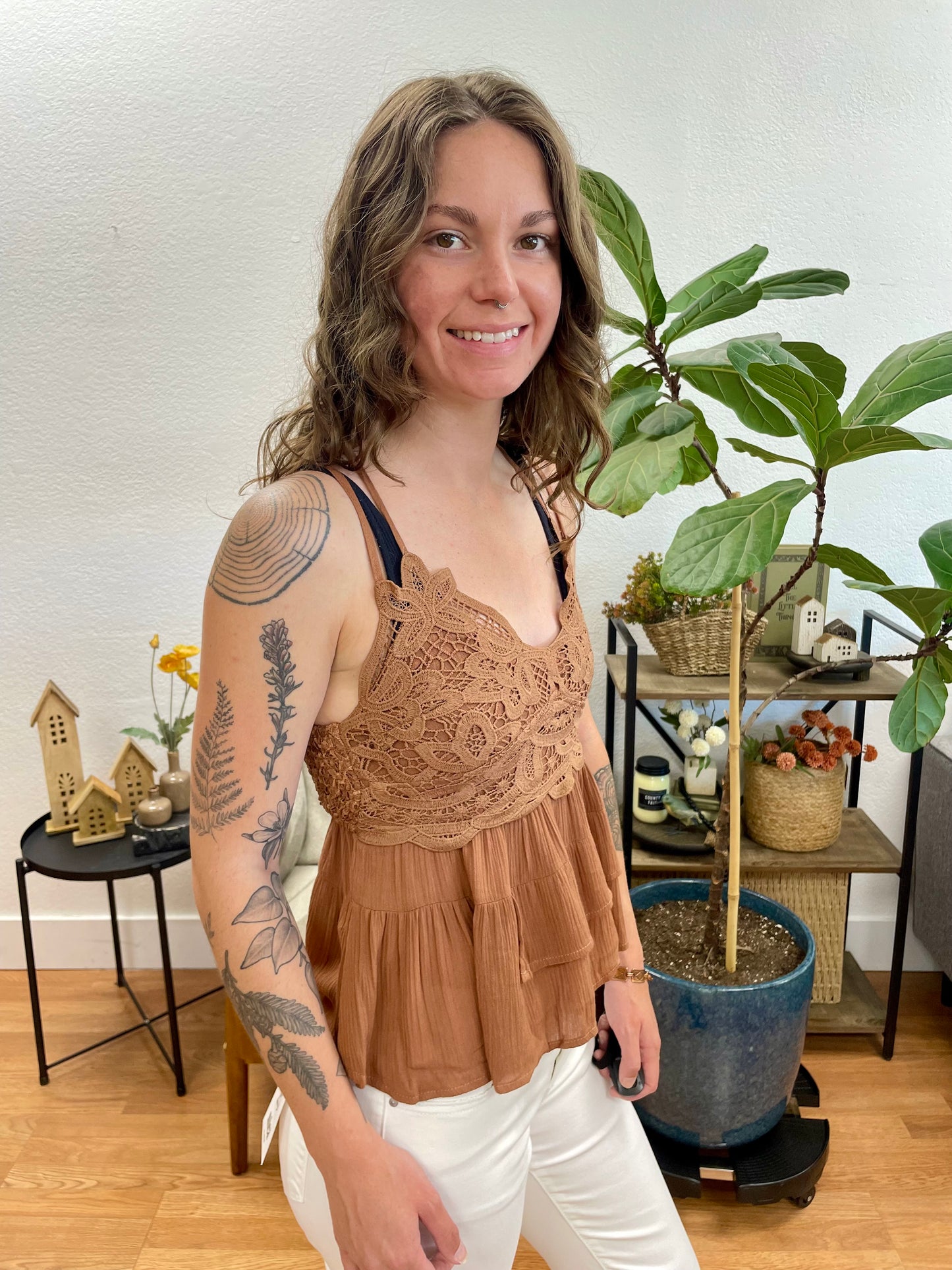 Caramel Peplum Cami