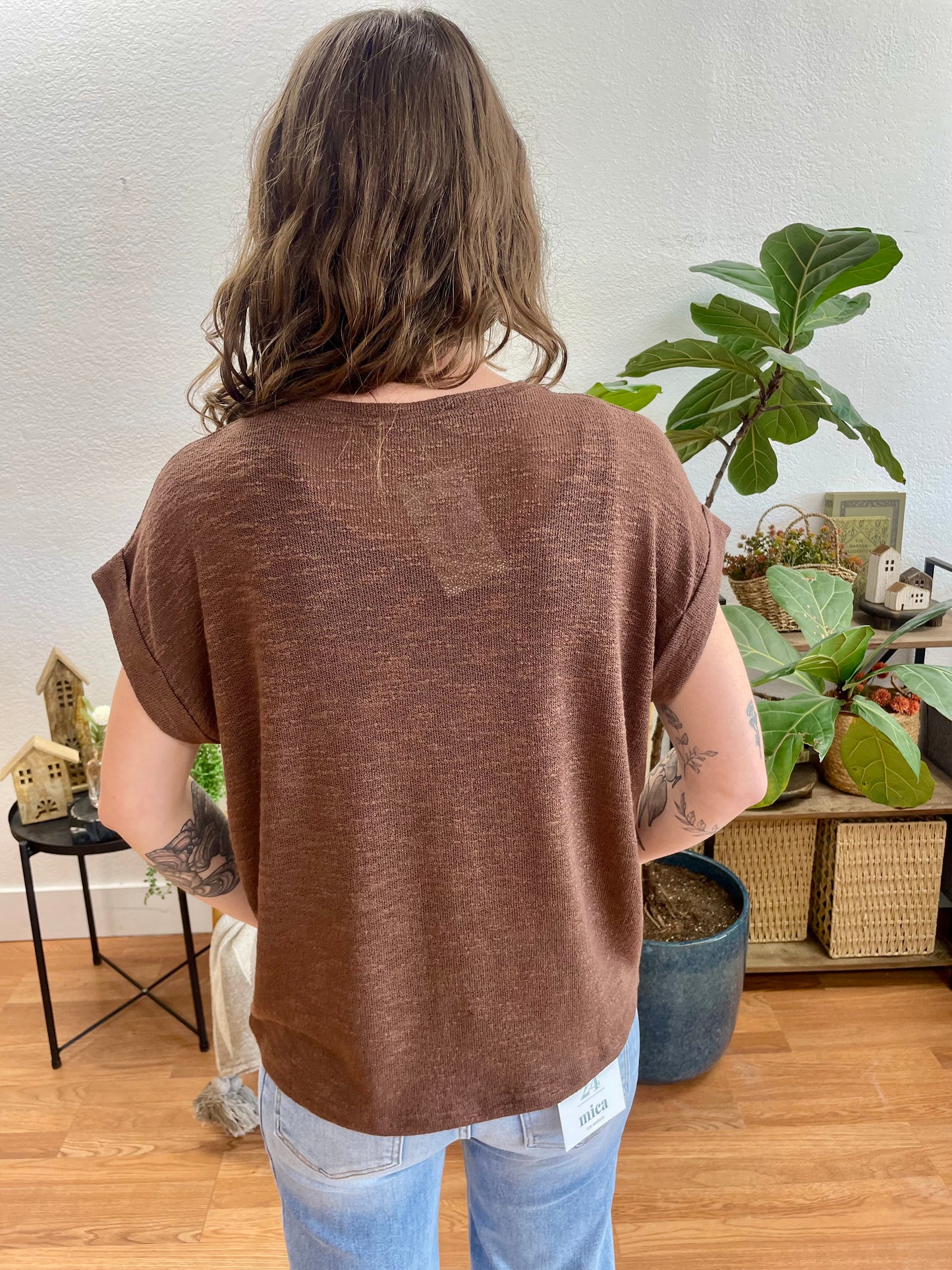 Brown Hacci Slub Tee