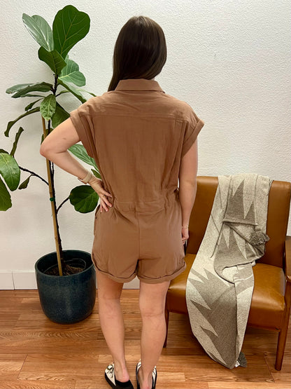 Mocha Denim Romper