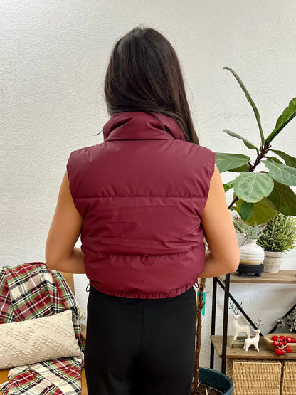 Burgundy Puffer Vest