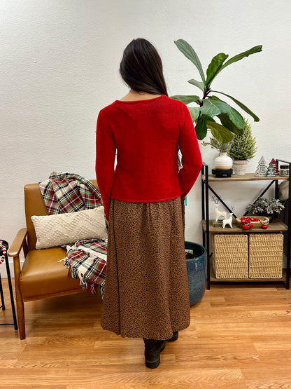 Animal Print Midi Skirt