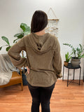 Mocha Soft and Cozy Henley Hoodie