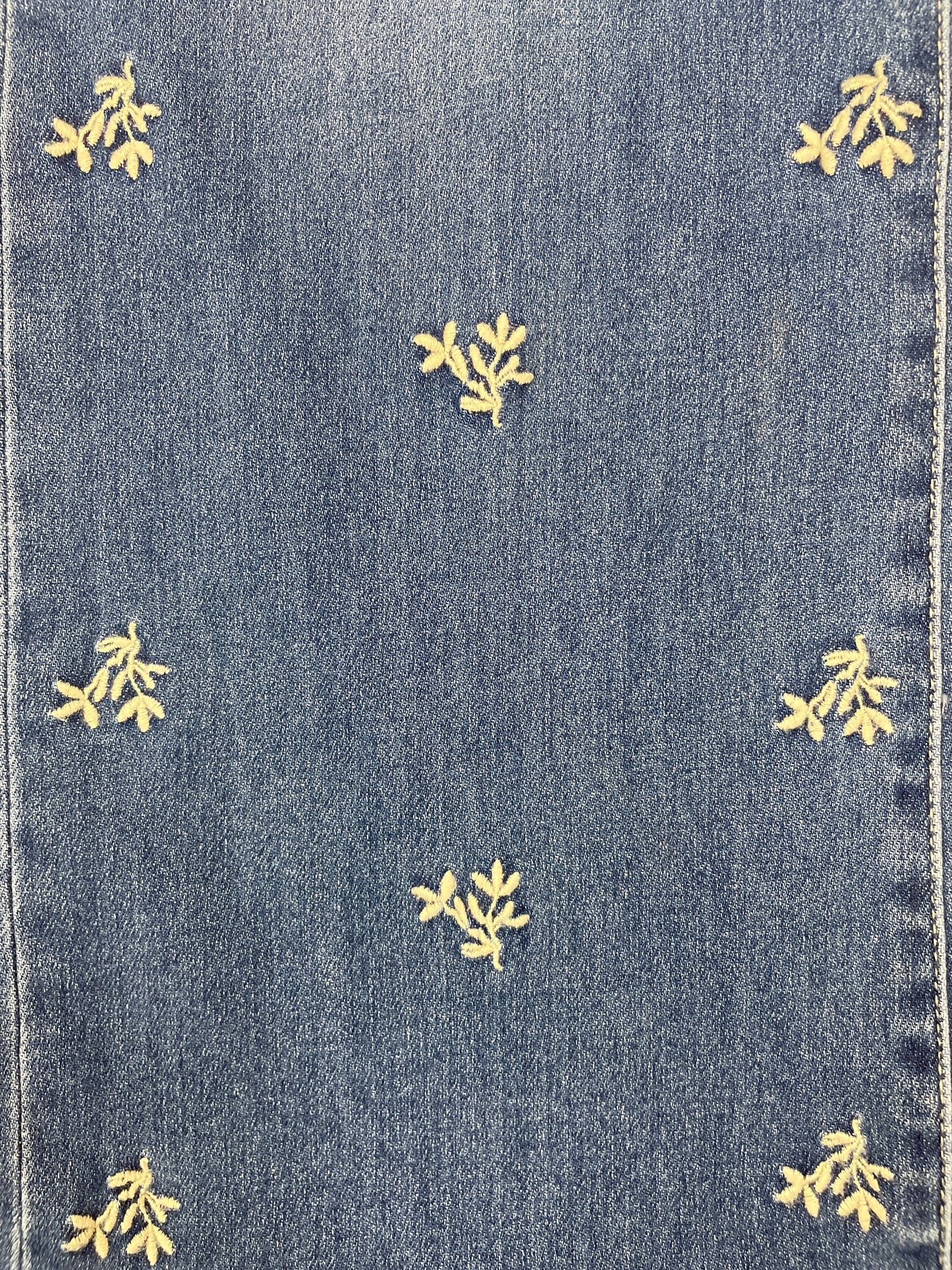 Risen Embroidered Tummy Control Wide Leg Crop Jeans