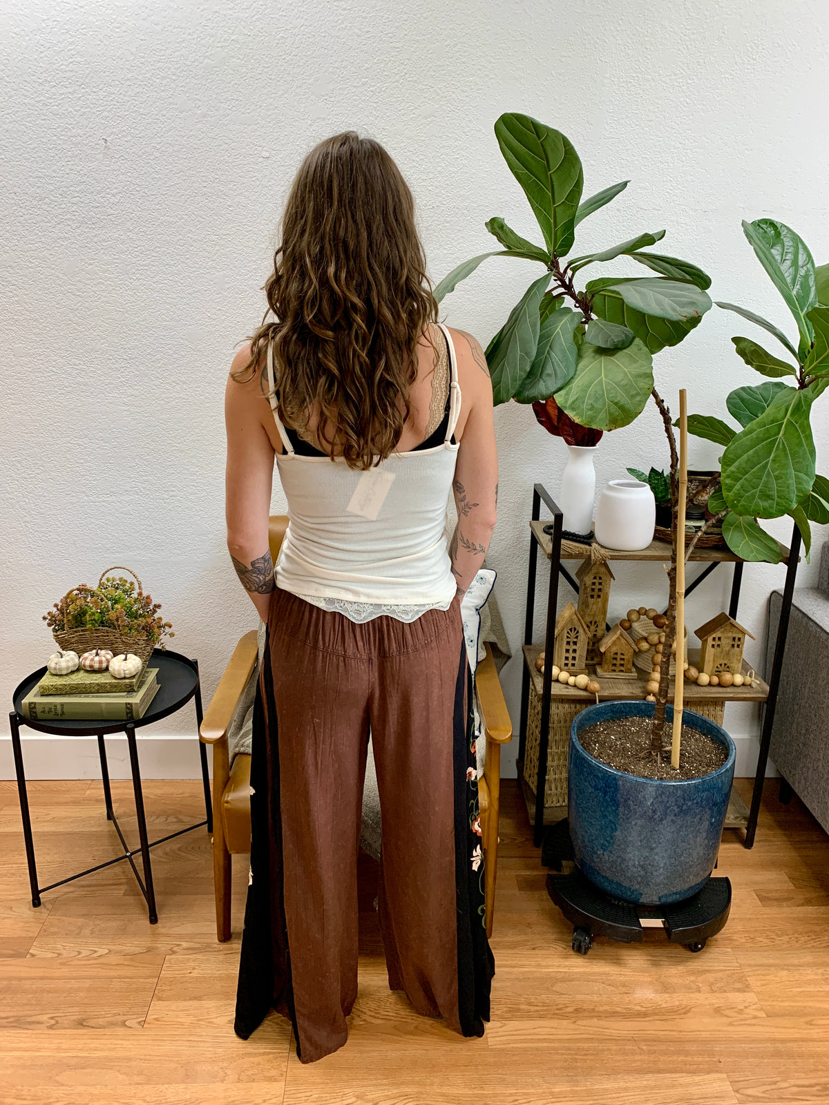 Brown and Black Mineral Wash Pants