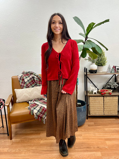 Animal Print Midi Skirt