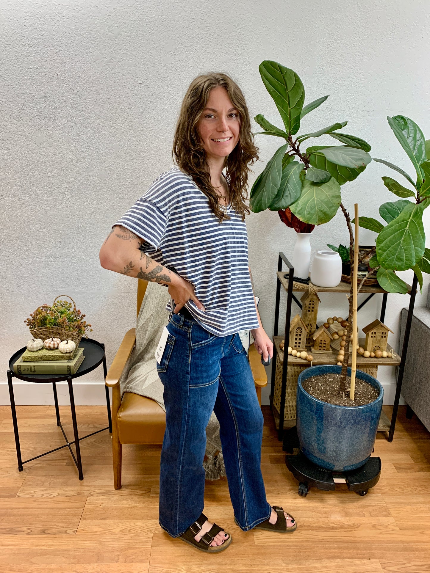 Mica Nice Blue High Rise Wide Leg Jeans