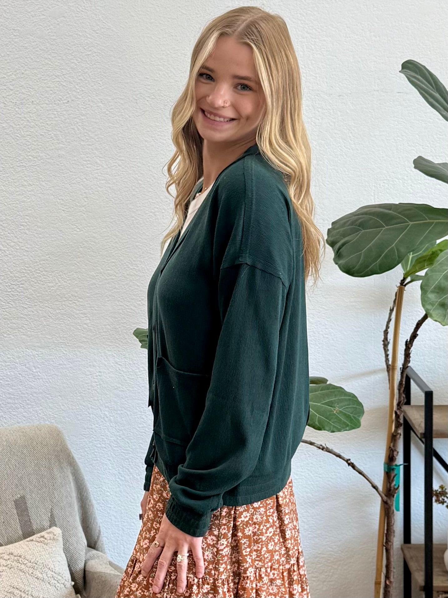 Hunter Green Cardigan