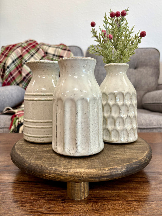 Off White Textured Vases