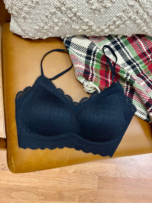 Black Lace Soft Wireless Bralette