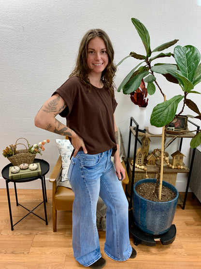 Risen Light Wash Ankle Curved Seam Jeans