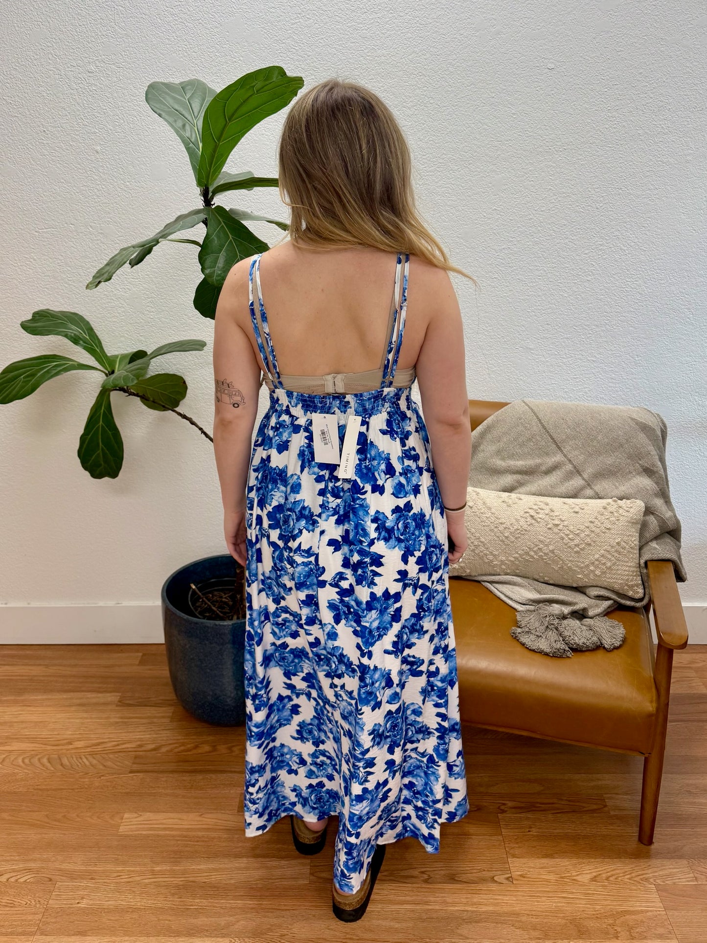 Blue Vibrant Floral Sundress