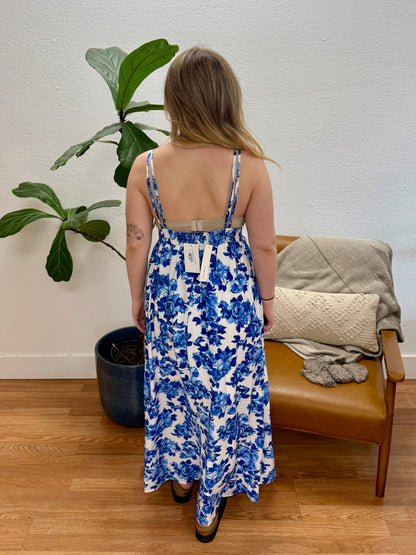 Blue Vibrant Floral Sundress