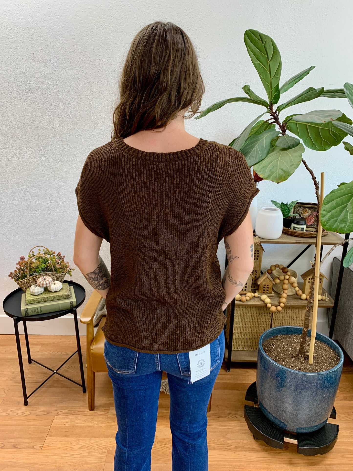 Chocolate Brown Relaxed Knit Top