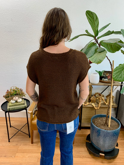 Chocolate Brown Relaxed Knit Top