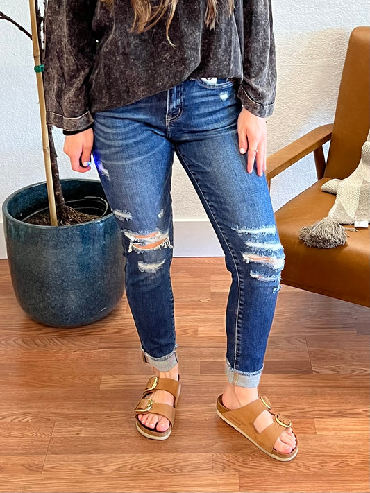 Mica High Rise Boyfriend Crop Jeans