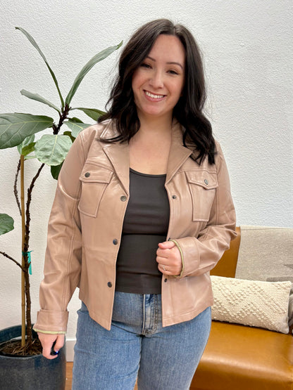 Dusty Rose Leather Jacket