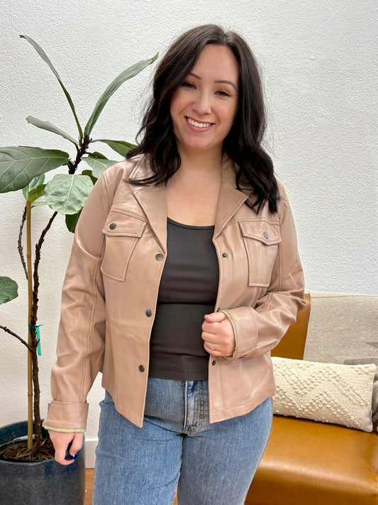 Dusty Rose Leather Jacket
