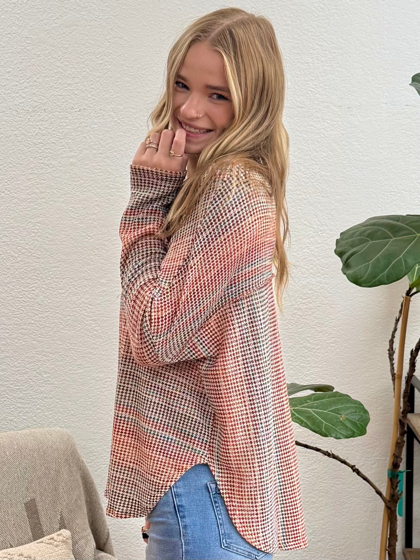 Multi Color Jacquard Stripe Top