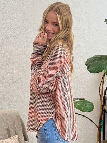 Multi Color Jacquard Stripe Top