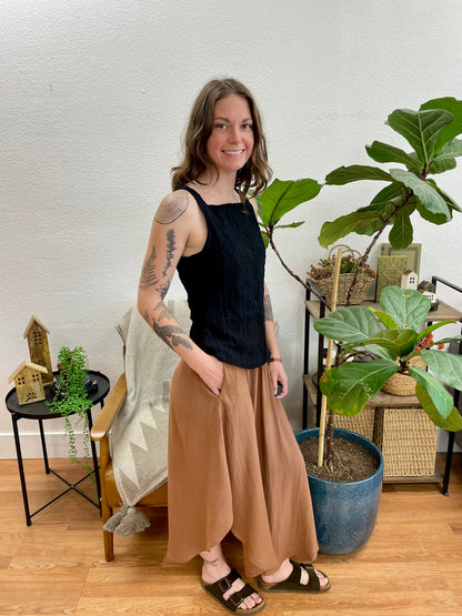 Amber Smocked Midi Skirt