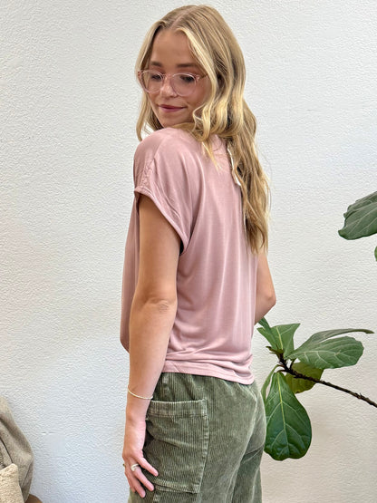 Rose Cupro Modal V-Neck top