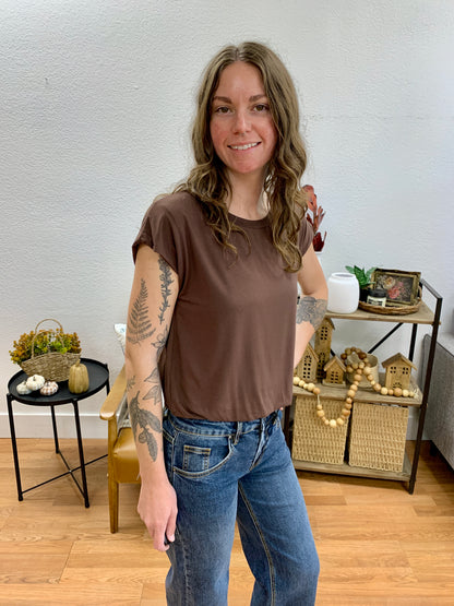 Chocolate Balloon Hem Top