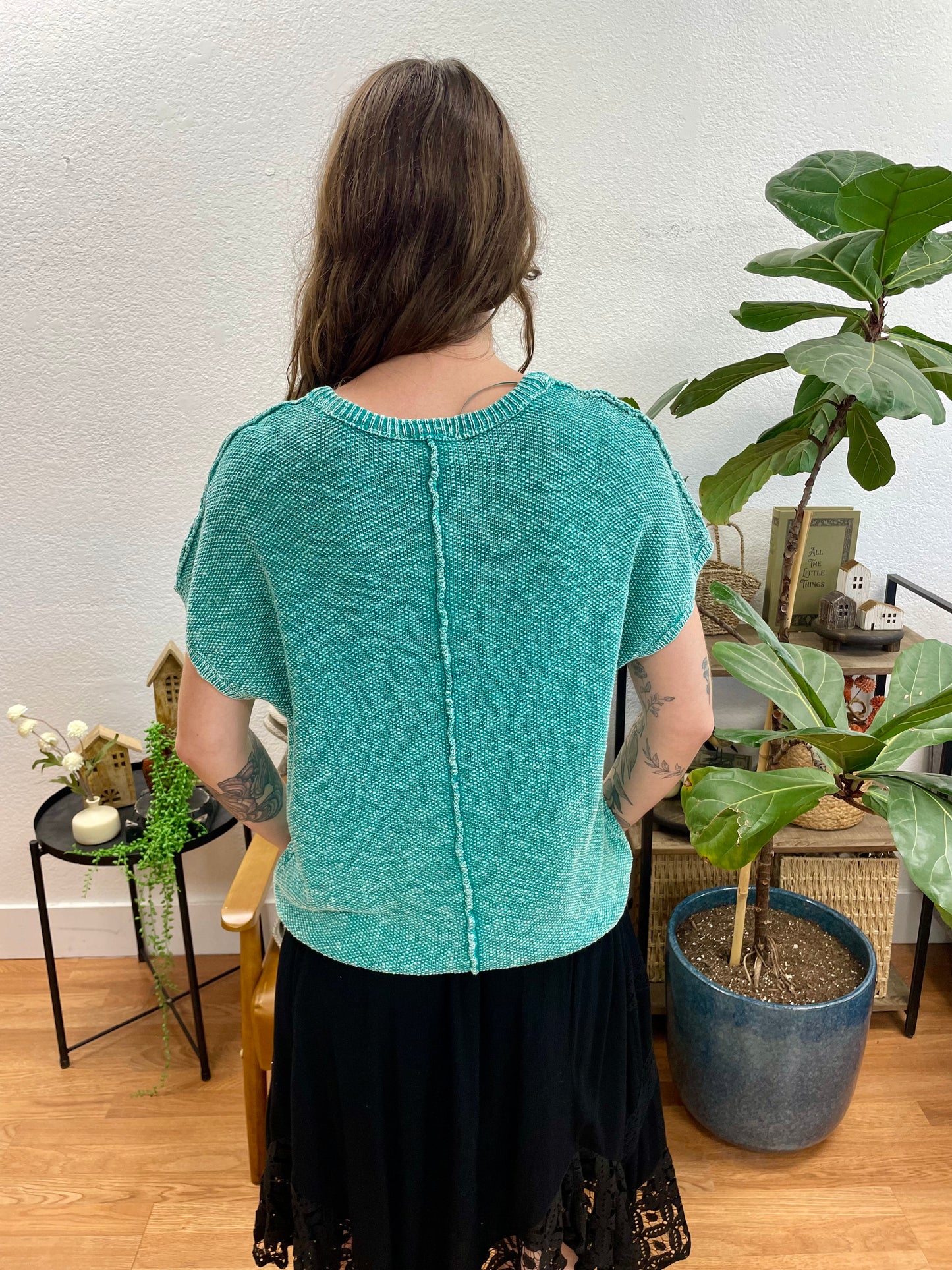 Sea Foam Washed Knit Top
