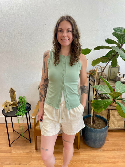 Oatmeal Linen Blend Shorts