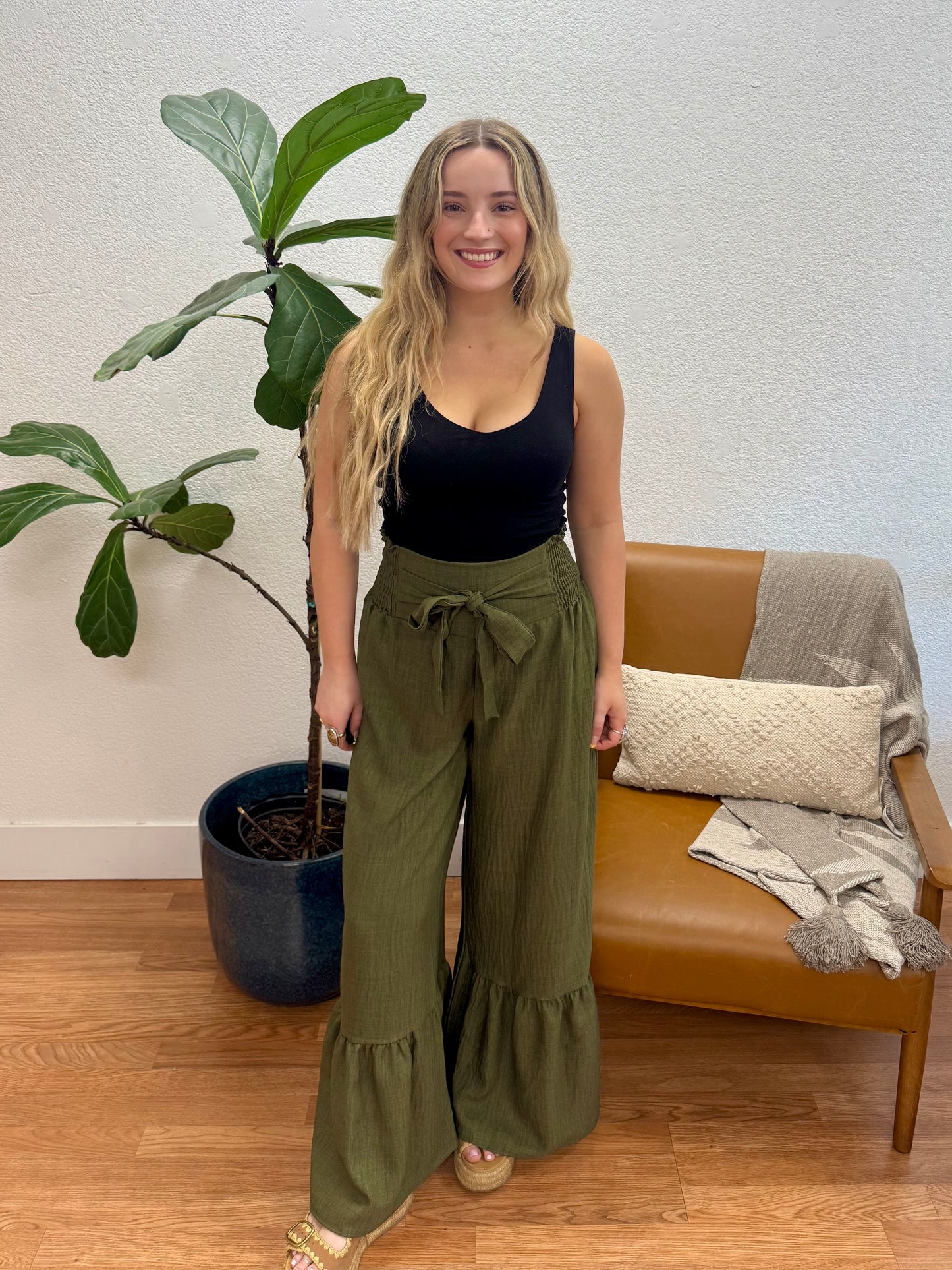 Olive Bell Leg Pants