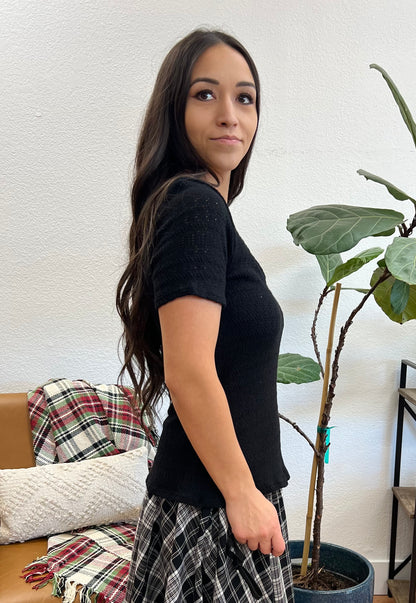 Scoop Neck Half Sleeve Top