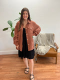 Rust Oversized Button Up Top