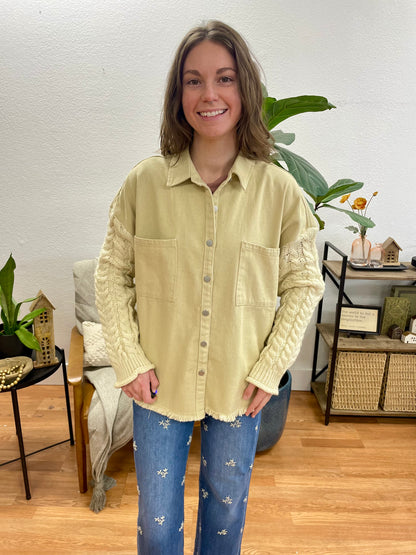 Beige Cableknit Shacket