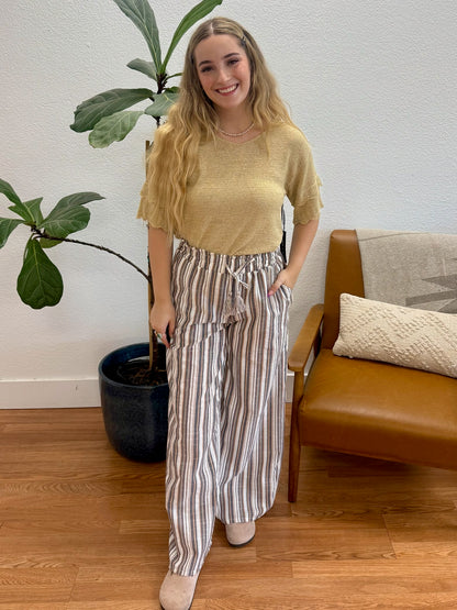 Earth Stripes & Pompons Pants