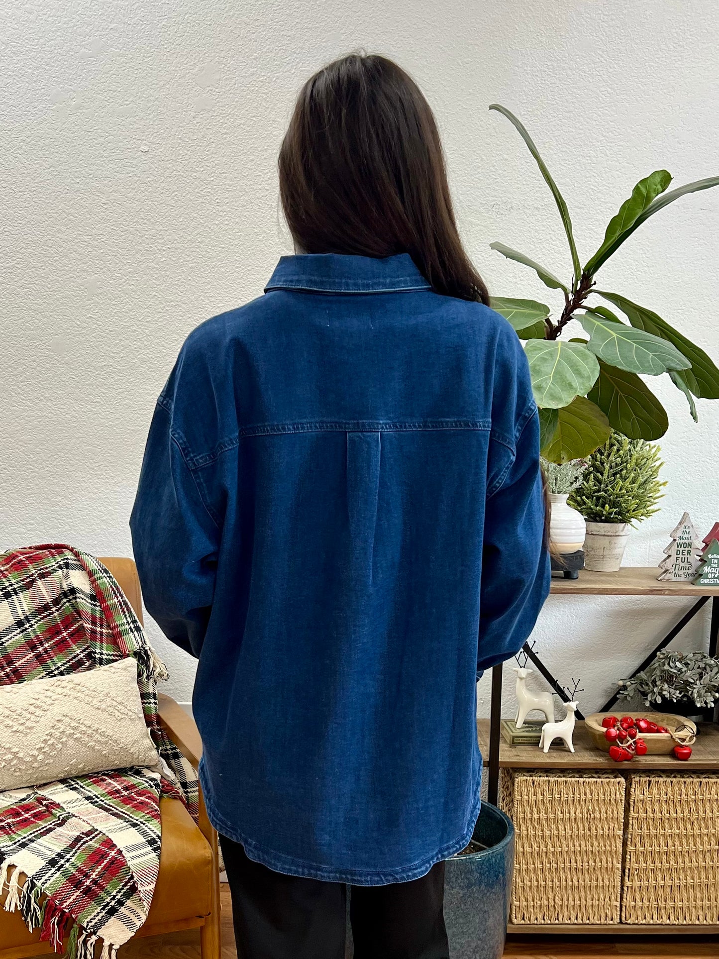 Dark Relaxed Fit Denim Shacket