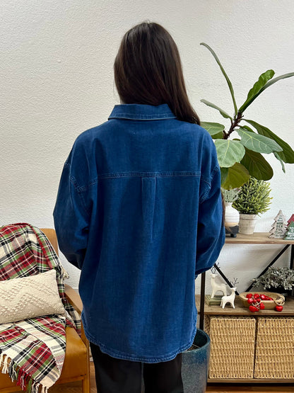 Dark Relaxed Fit Denim Shacket