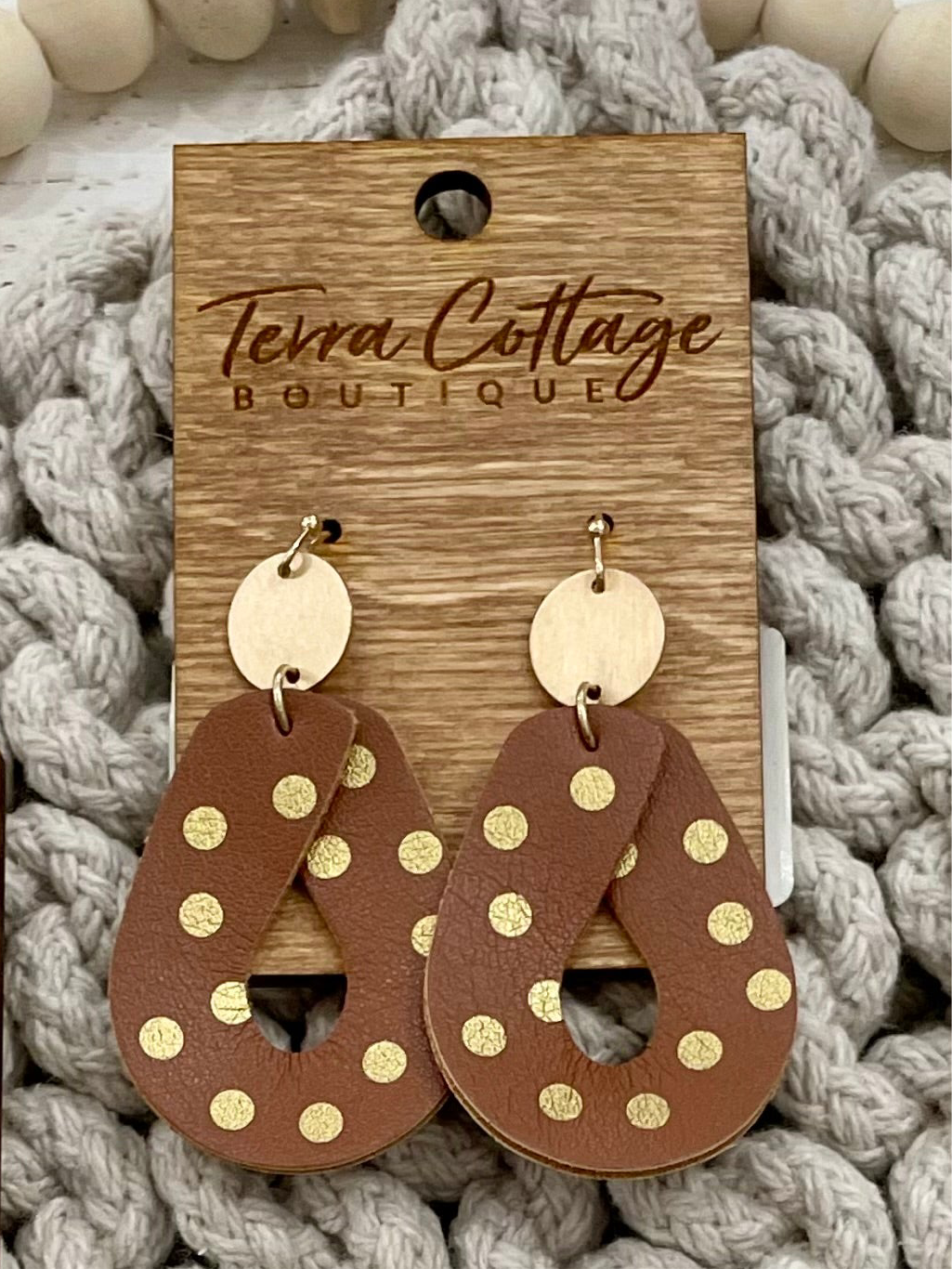 Polka Dot Teardrop Earrings